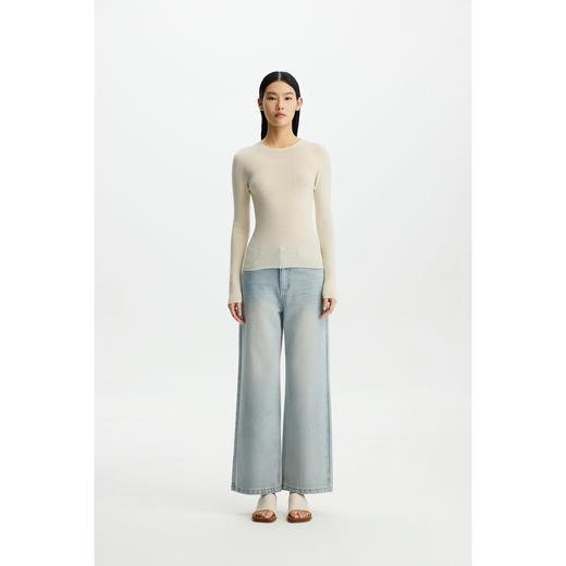 商场同款PURE TOUCH女装26春夏新款圆领羊毛打底衫弹力内搭针织衫 商品图8