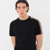BURBERRY 巴宝莉 男士马术骑士徽标刺绣格纹饰边棉质圆领短袖T恤 黑色 8106248 A1189 商品缩略图2