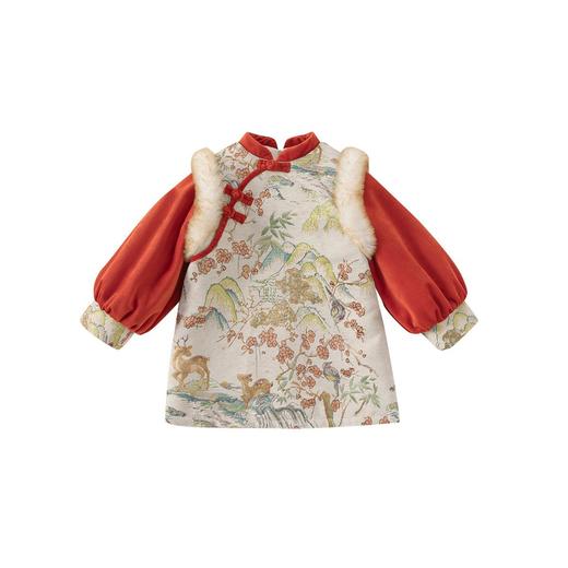 宥宝童装女童旗袍连衣裙新款儿童国风汉服小女孩新中式唐装拜年服 商品图4