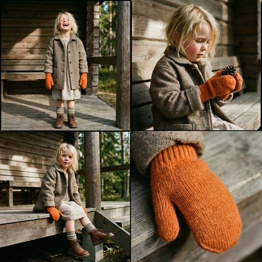 PALUOPO/PL 100%山羊绒儿童手套ET21826R-B约重60g 配饰帕罗 商品图13