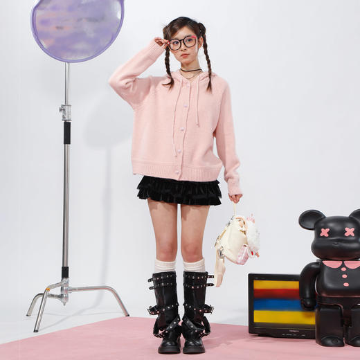 镂空连帽插肩袖开衫卫衣外套-纪念日百货门店同款169601135 商品图3