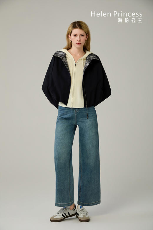 格纹拼接飞行夹克 商品图6