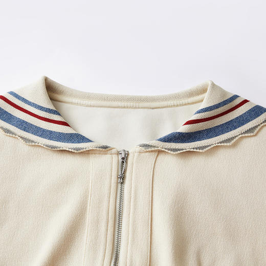 谜底海军领卫衣开衫长袖2026春季新品航海风温柔百搭女261MV0248 商品图3