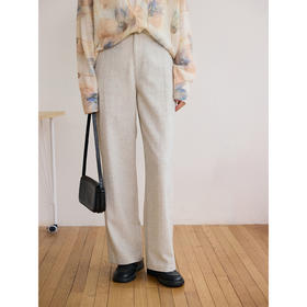 羊毛呢直筒瘦腿裤