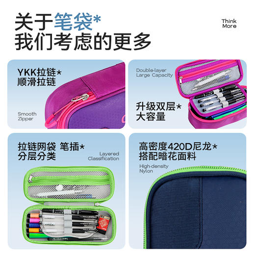 CAMS多功能文具盒笔盒/课本分类收纳袋大容量学生科目试卷作业拉链装书本袋 商品图7