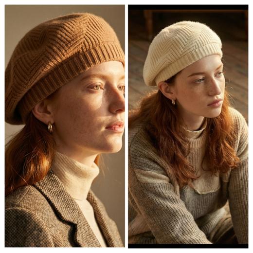 PALUOPO/PL 100%山羊绒帽子ET20186R-B约重80g 配饰帕罗 商品图1