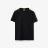 BURBERRY 巴宝莉 男士马术骑士徽标刺绣格纹饰边棉质圆领短袖T恤 黑色 8106248 A1189 商品缩略图0
