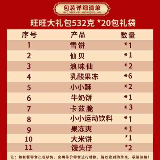 【年货送礼佳选❗️旺旺零食大礼包】甄选品质原料制作，童年回忆美味加倍，经典旺仔零食组合，旺旺大礼包532g，马年货中秋送礼领导长辈自己年春节常备L-d 商品图1