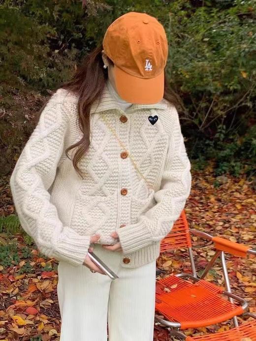 F020228新款时尚日系复古chic开衫麻花毛衣女 商品图6