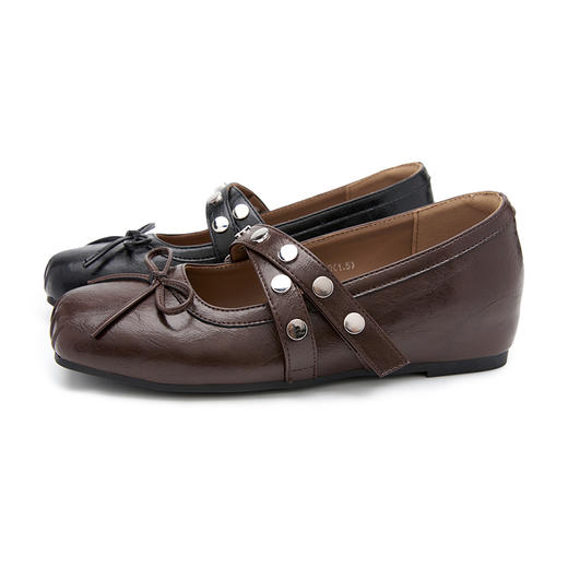 西遇玛丽珍女鞋2026春季新款蝴蝶结晚晚鞋浅口芭蕾方头单鞋V0166210 商品图4