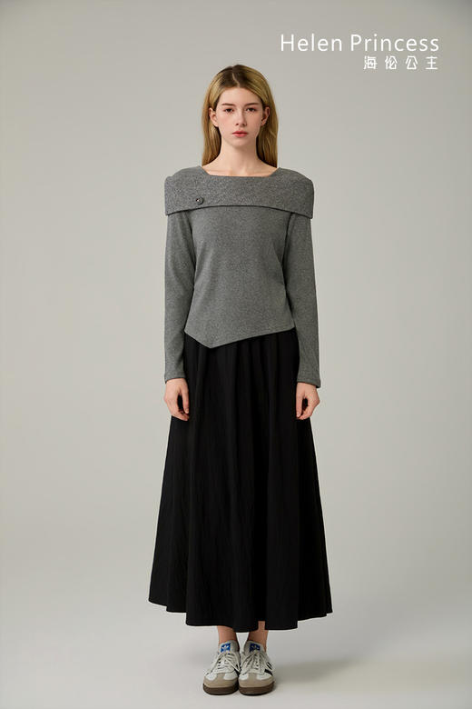 细闪一字肩方领上衣 商品图5