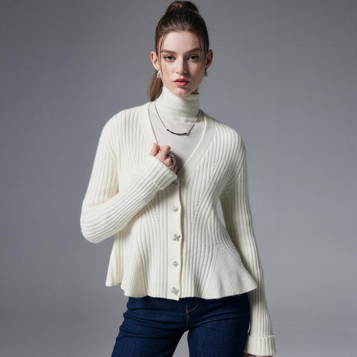 【咕咕同款】PALUOPO/PLV领女开衫ET23997R/约重350g帕罗 商品图7