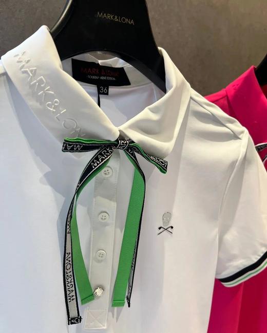 M&L家新款女士撞色领结短袖上衣来啦~高品质版本❗️牛🐂货！客供原版面料,颜色细节💯！美式复古腔调拉满的一款polo衫！显年轻还不挑身材! 双层蝴蝶结领结非常显脸小，撞色色彩搭配火候掌握刚好！ 商品图4