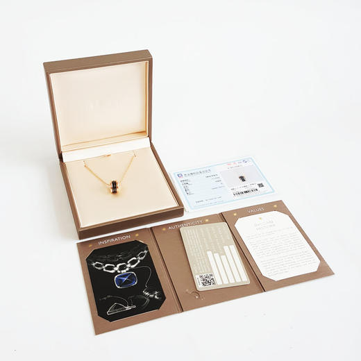 【95新】BVLGARI宝格丽B.zero1系列346083玫瑰金黑陶瓷弹簧项链 链长约45cm中性款290126AK07 商品图1