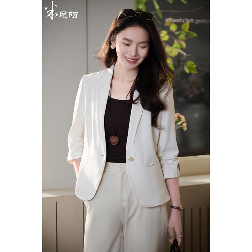 【一粒扣女式西服】时尚通勤气质干练显瘦七分袖百搭外套女夏薄款1848 商品图0