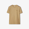 BURBERRY 巴宝莉 男士马术骑士徽标刺绣格纹饰边棉质圆领短袖T恤 驼色 8106247 B8626 商品缩略图0