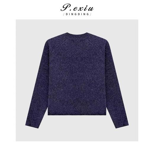 A008潘依绣丁丁宠粉复古慵懒花纱百搭圆领长袖针织上衣Q36954 商品图1