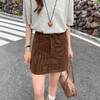 【秒杀】春日里的复古浪漫｜软软糯糯的灯芯绒a字短裙 高腰显瘦防走光 商品缩略图0