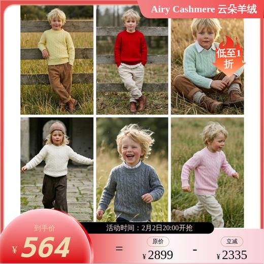 PALUOPO/PL 100%山羊绒圆领童衫ET2F8388R/约重177g帕罗 商品图0