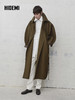 HIDEMI 设计感美丽奴羊毛镰刀袖松弛感大翻领长款风衣外套 商品缩略图1