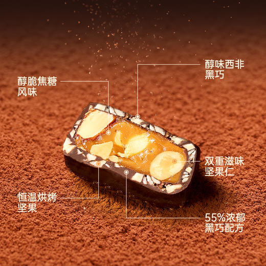⁵【巧克力脆礼盒】55%黑巧  法式黄油核桃味+海盐太妃扁桃仁味  258g一盒共21颗 YY05-QTT-QXX 商品图3