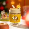 LLG689YEL-XMSDG 乐扣乐扣Lock&Lock  一盖两用玻璃杯女便携吸管杯圣诞咖啡随行杯【350ml】 商品缩略图1