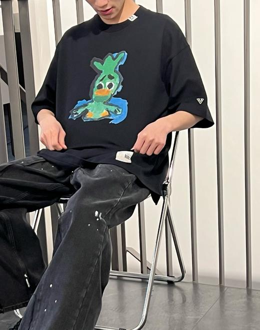 中性款卡通涂鸦印花短袖T恤he019 商品图4