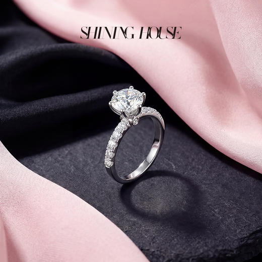 【预售】ShiningHouse[培育] 18k金钻石戒指 圆钻形3克拉钻人工真钻人造钻石K金戒指时尚六爪钻石戒指悦己送礼臻选【此商品不支持7天无理由退货退款】预计3日发货 商品图3