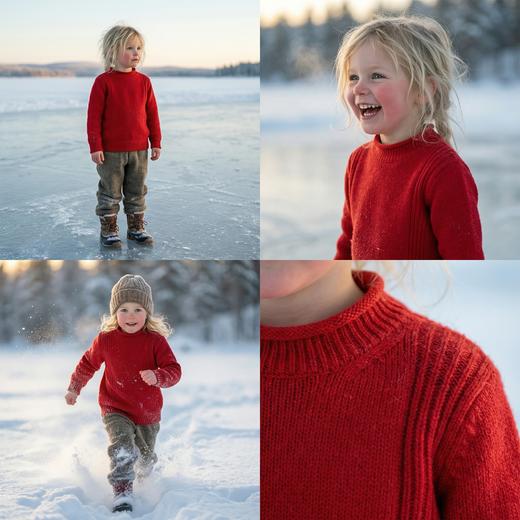 PALUOPO/PL 100%山羊绒 半高领童衫ET2F8392R/约重238g帕罗 商品图1