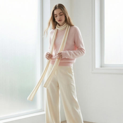 PALUOPO/PL 100%山羊绒 羊绒围巾ET2F8129R约重115g 配饰帕罗 商品图1