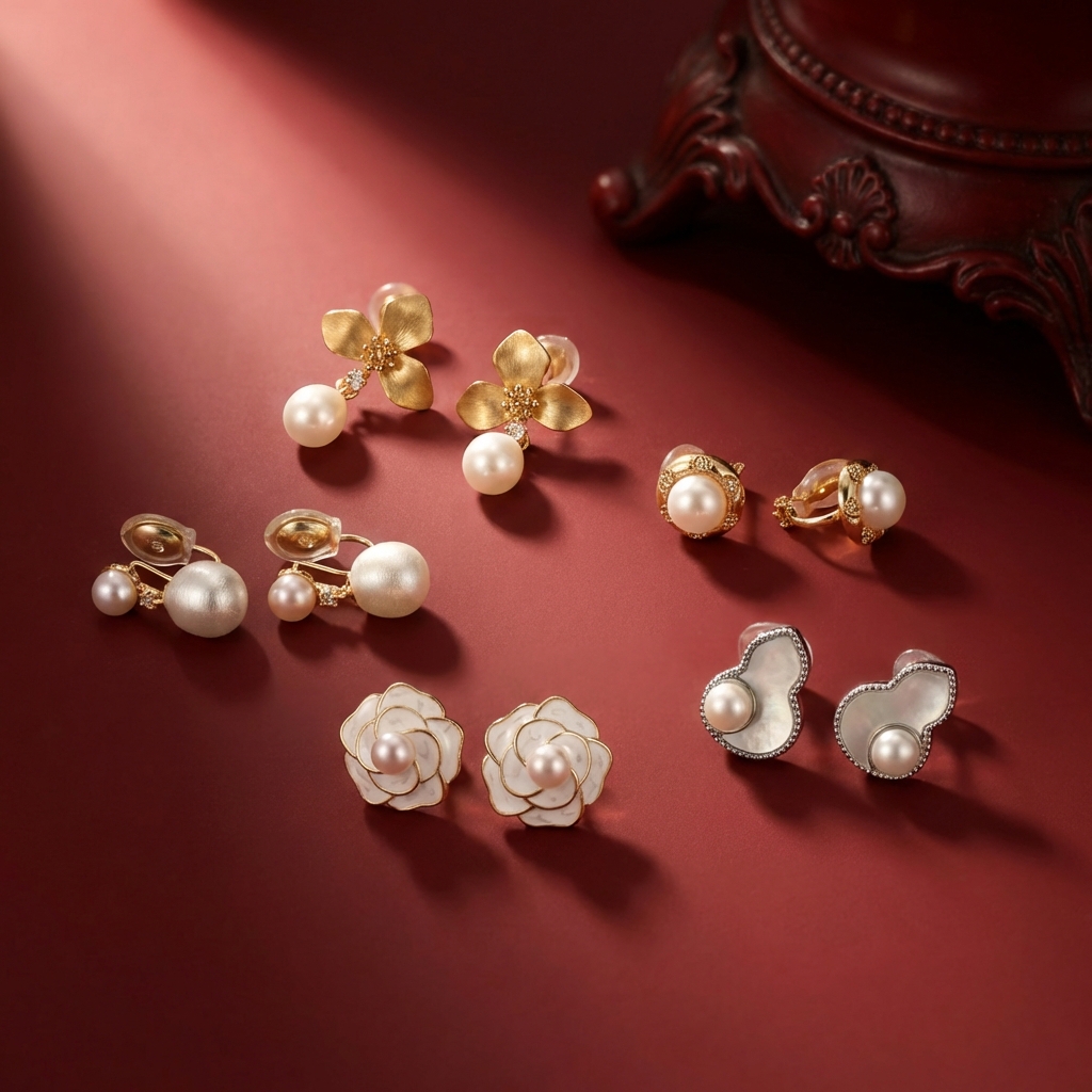 Manreya 新年不打烊一周珍珠耳钉耳夹礼盒