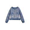 谜底针织开衫长袖2026年春季新品牛仔视觉感提花毛衣女261MZ0325 商品缩略图4