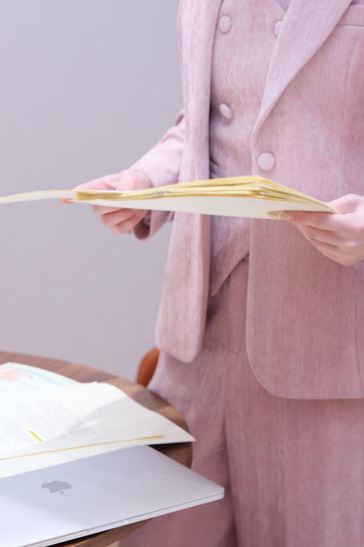 法小曼*子珍专款/粉色主持人西装三件套气质职场主持穿搭 商品图2