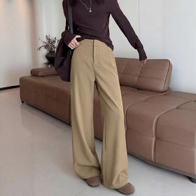 【YW】无忧购26春季新款高腰垂感显瘦窄版钛金棉西装裤直筒裤Z840/Z841（截单后3-5天发货）