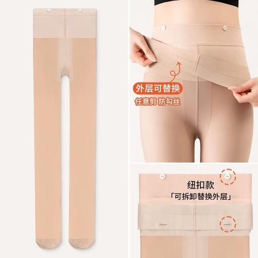 【柔软细腻肌肤质感❗️可替换光腿神器】可拆卸双层光腿神器丝袜女秋冬裸感自然肉色打底裤加绒保暖连裤袜。jd 商品图2