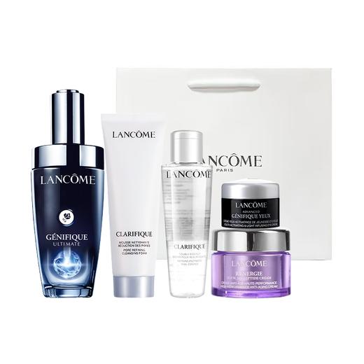 新春惊喜价【送礼袋】兰蔻全明星护肤套组（小黑瓶肌底液100ml（第三代）+极光洁面50ml+极光水50ml+小黑瓶眼霜5ml+雪花霜15ml） 香港直邮 商品图1