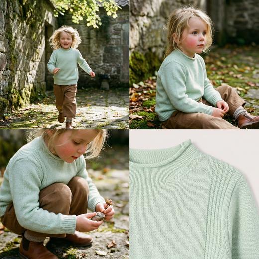 PALUOPO/PL 100%山羊绒 半高领童衫ET2F8392R/约重238g帕罗 商品图6