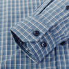 德鲨春新款蓝色格子衬衫男青年时尚休闲上衣男装长袖衬衣 商品缩略图4