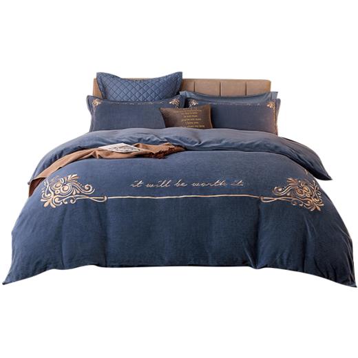 VP924042041056 博洋家纺 加厚牛奶绒四件套秋冬保暖被套床单套件冬天床上套件 商品图0