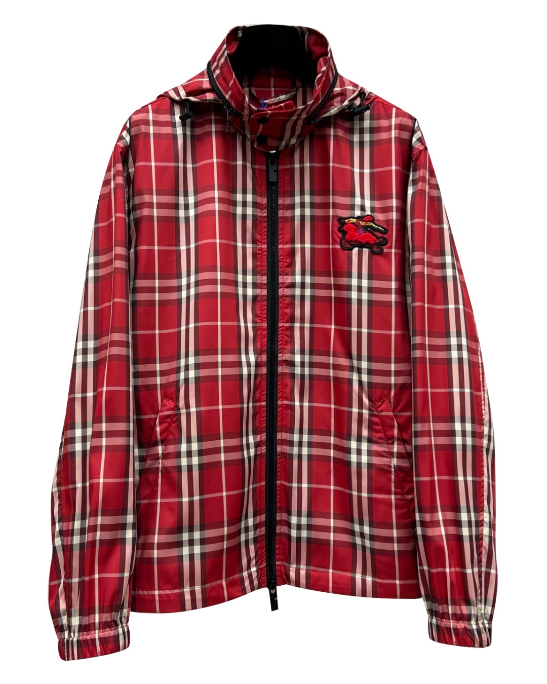 男款马年格纹可收帽外套ho007