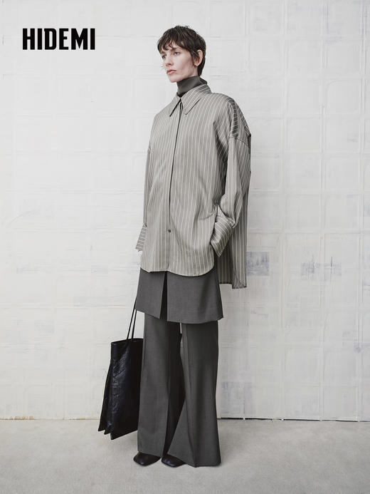 HIDEMI 设计感假两件修身微喇裤长裤裙裤 商品图6