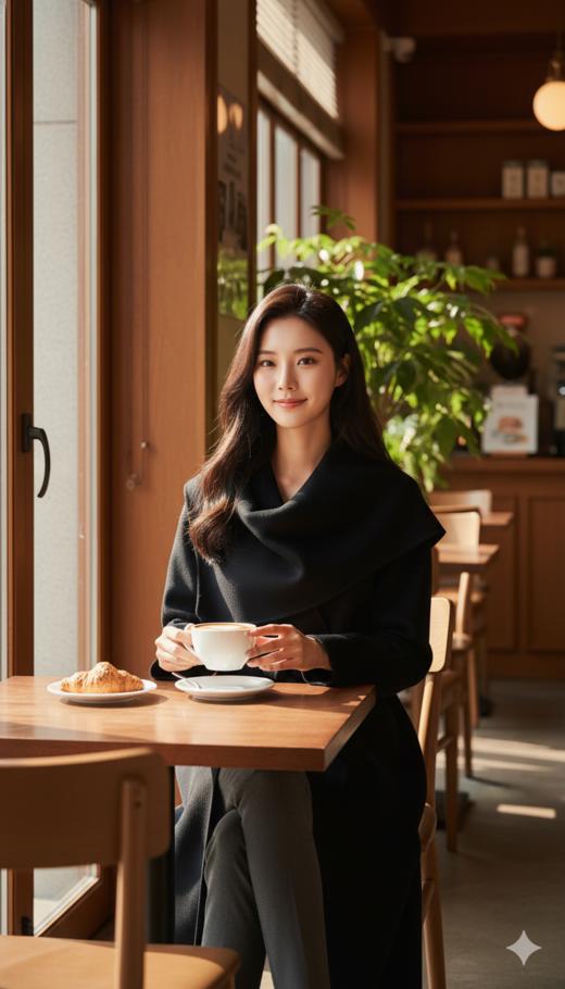 AL 休闲版型撞色围巾款无领双面手工大衣 商品图2