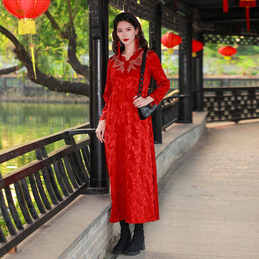 【2026春节款-现货】璎珞垂裳民族风连衣裙 商品图3