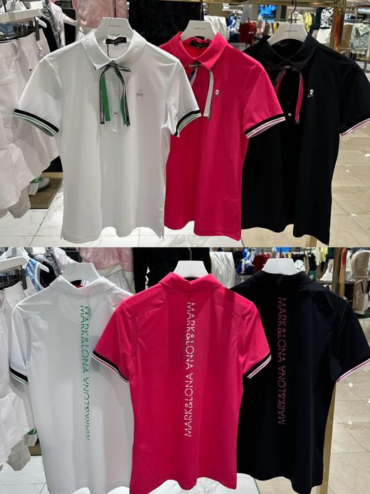 M&L家新款女士撞色领结短袖上衣来啦~高品质版本❗️牛🐂货！客供原版面料,颜色细节💯！美式复古腔调拉满的一款polo衫！显年轻还不挑身材! 双层蝴蝶结领结非常显脸小，撞色色彩搭配火候掌握刚好！ 商品图0