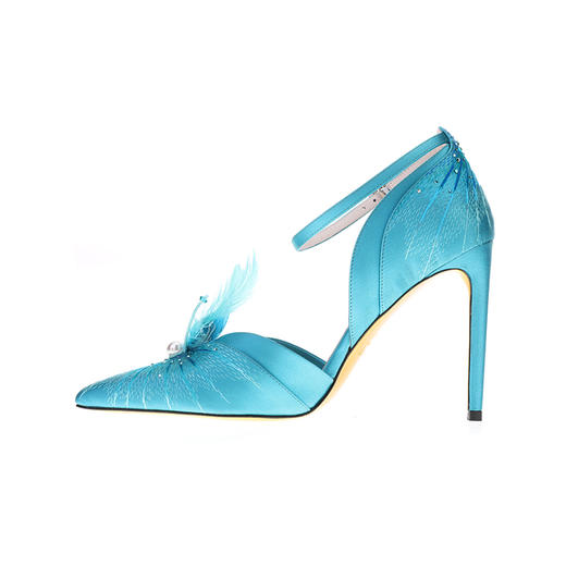 sheme原创设计羽翼鎏光系列刺绣水晶羽毛点缀中空高跟女士单鞋可定制 商品图6