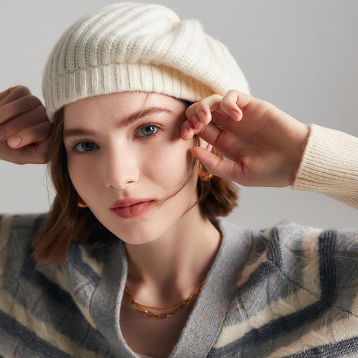 PALUOPO/PL 100%山羊绒帽子ET20182R-B约重80g 配饰帕罗 商品图10