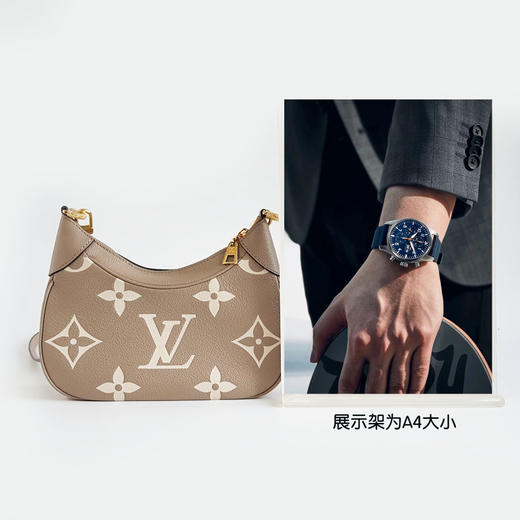 【95新】LV路易威登BAGATELLE手袋M46112大象灰全皮压纹Bagatelle腋下包单肩包女士290126TB02 商品图9