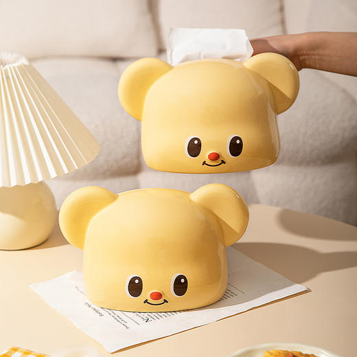 摩登主妇陶瓷纸巾盒抽纸盒家用客厅桌面可爱收纳盒 商品图0