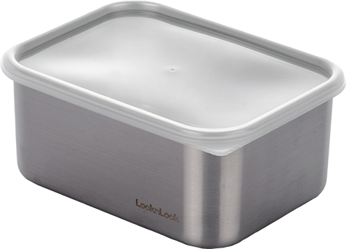 6943819173753 乐扣乐扣Lock&Lock 多容量简易盖子不锈钢本色露营保鲜盒食品收纳盒【1000ml】