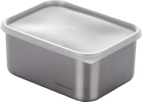 6943819173753 乐扣乐扣Lock&Lock 多容量简易盖子不锈钢本色露营保鲜盒食品收纳盒【1000ml】